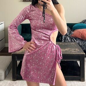 Pink One-Shoulder Dress